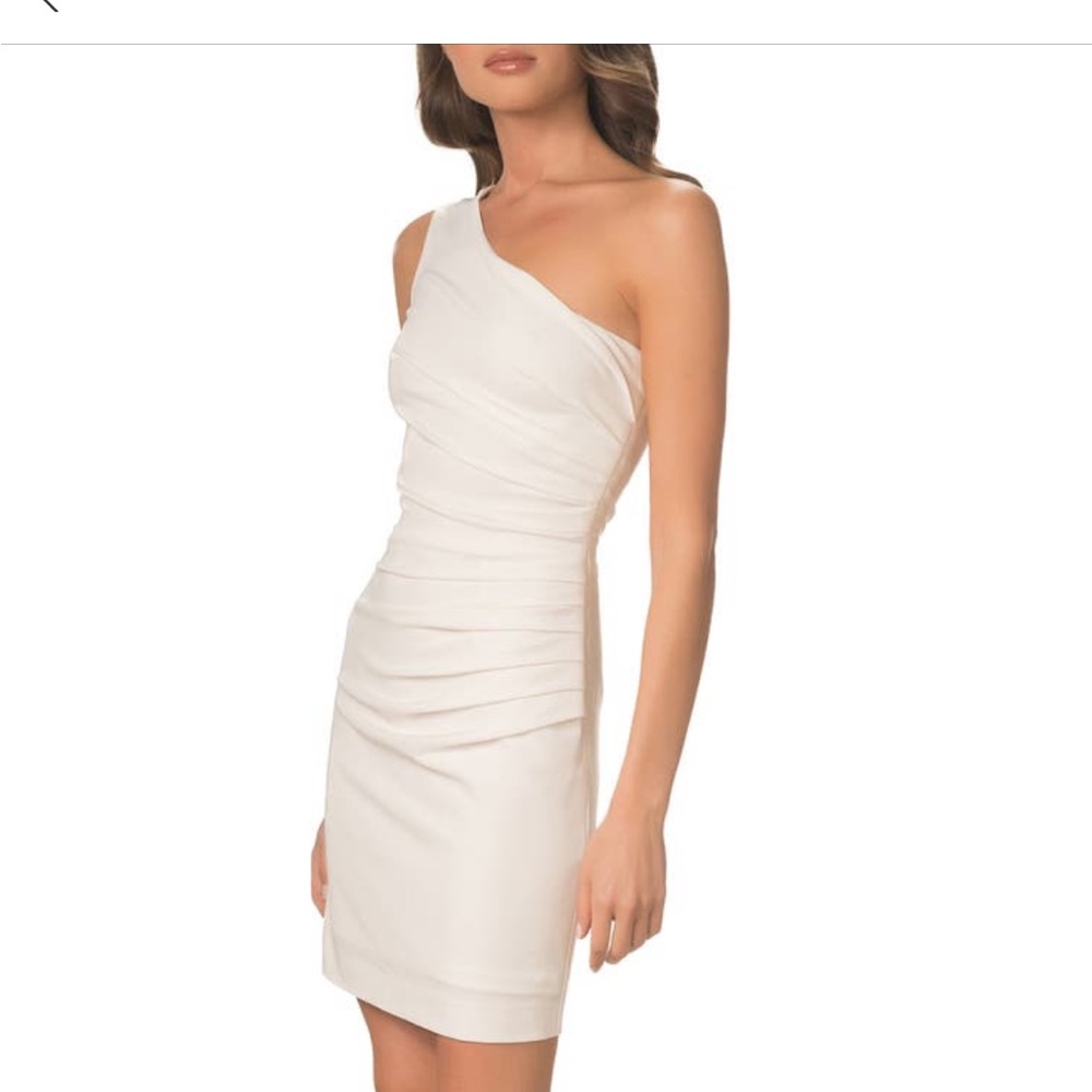 Dress the Population - NWT Martie One-Shoulder Minidress - White - sz M